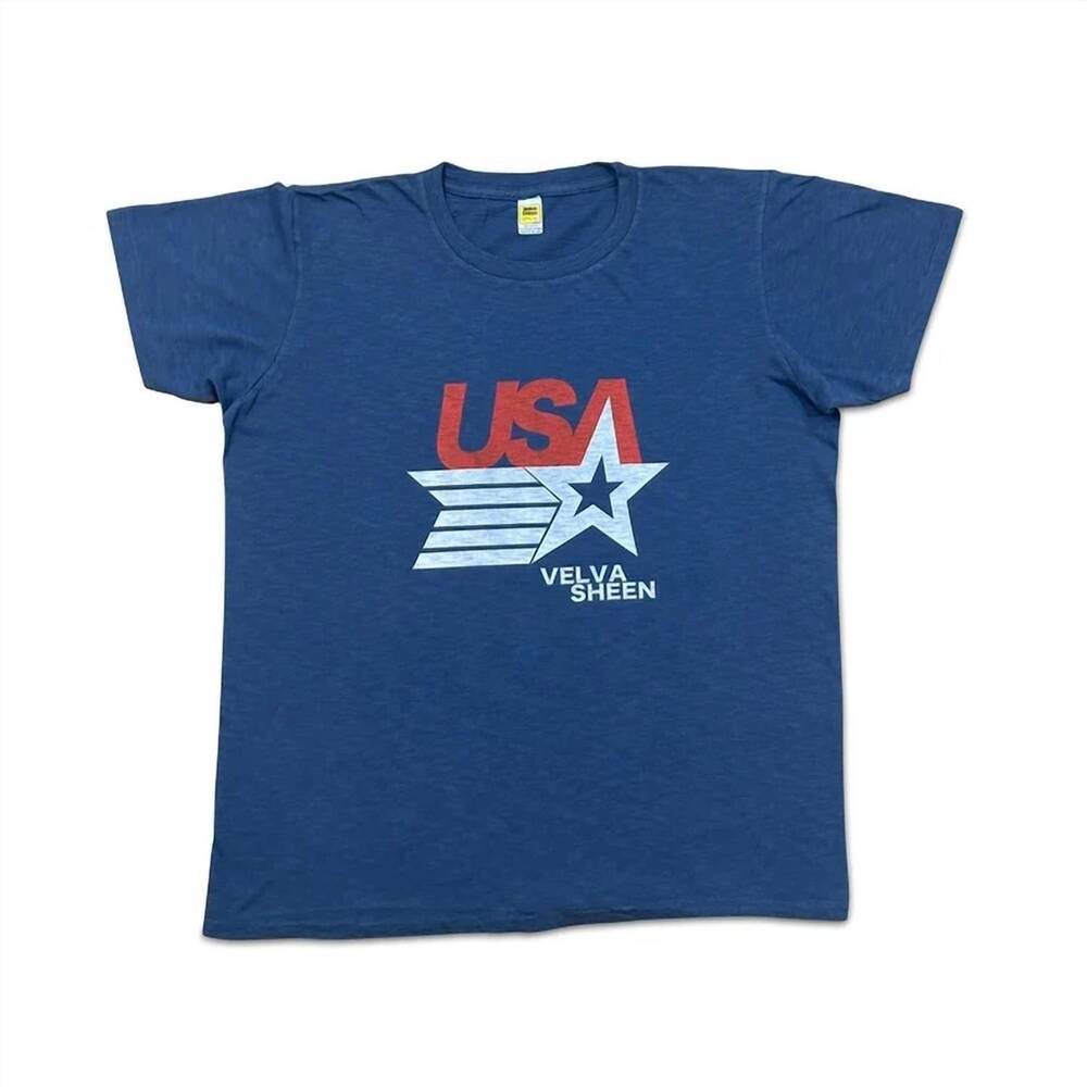 NEW VELVA SHEEN men's usa vs graphic tees in blue